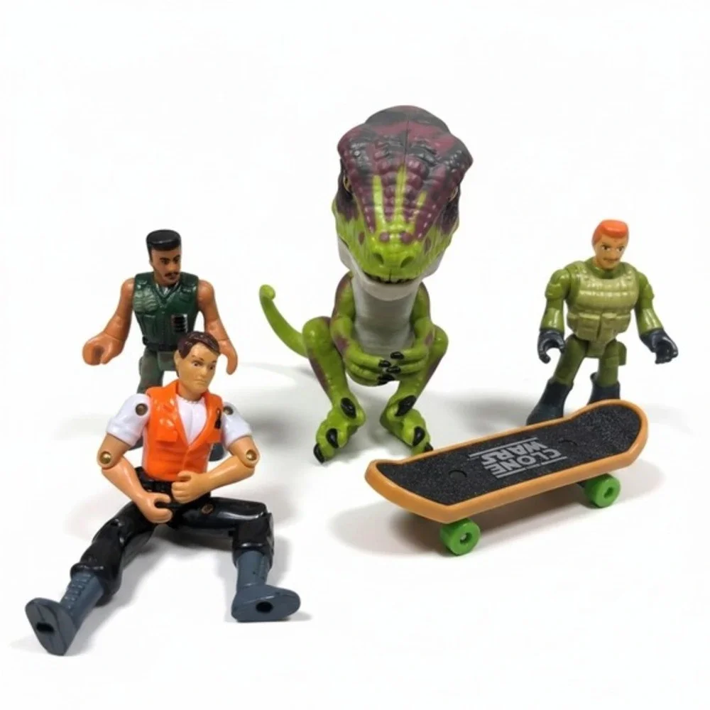 Action Figure Lot Fingerlings Untamed T-Rex Star Wars Yoda Skateboard Lanard
